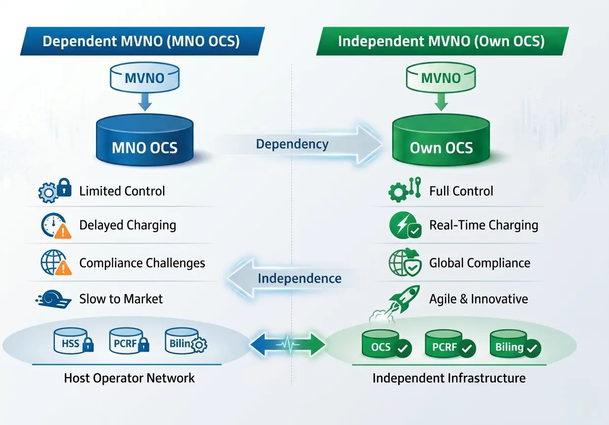 Independent MVNO OCS vs Dependent MNO OCS